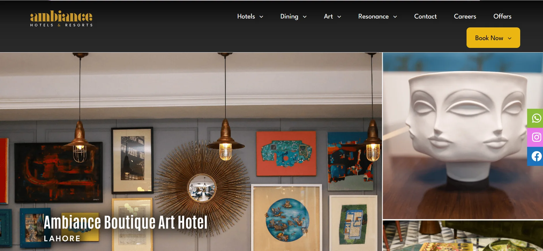 Ambiance Hotels homepage screenshot